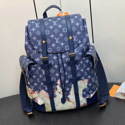 (M) Christopher MM Monogram Canvas Ink Blue