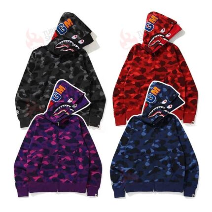 Bape 4-color zip-up hoodie